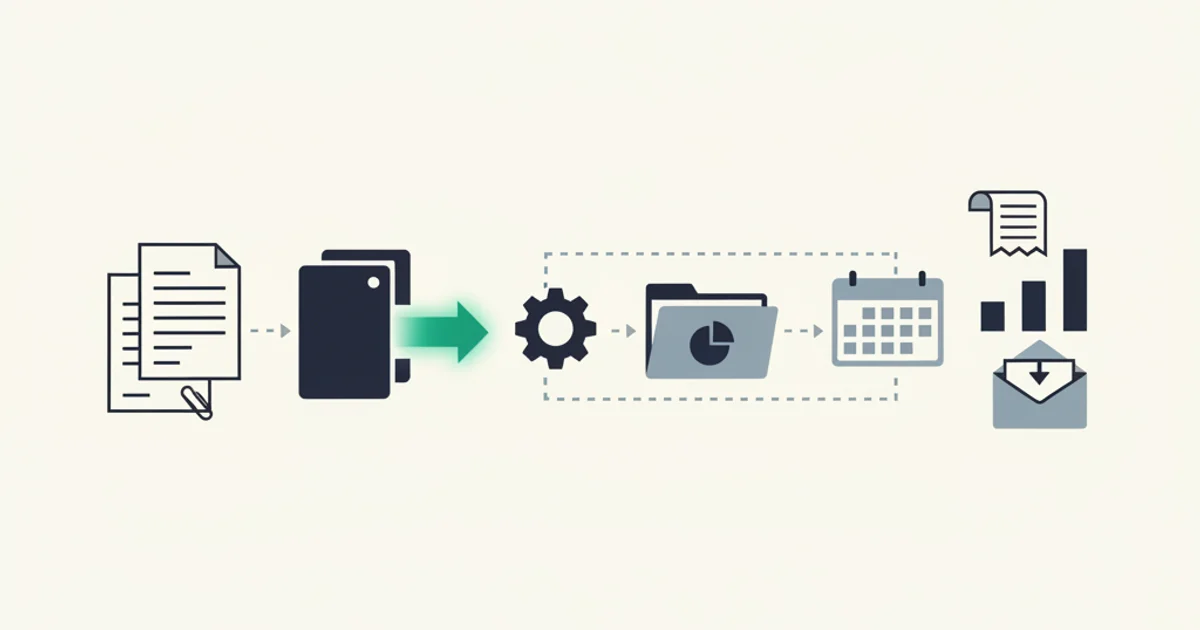 Finance team dashboard showing automated invoice capture, reconciliation, and reporting pipelines
