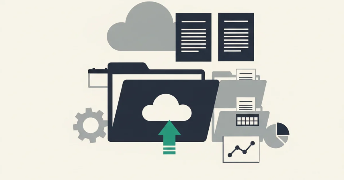 Invoice PDFs being uploaded and organized into a OneDrive folder hierarchy for accounting