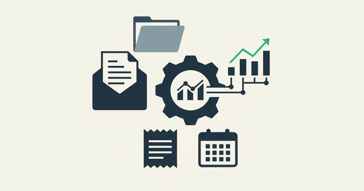 Invoice PDFs flowing from email and portal sources into a structured data pipeline
