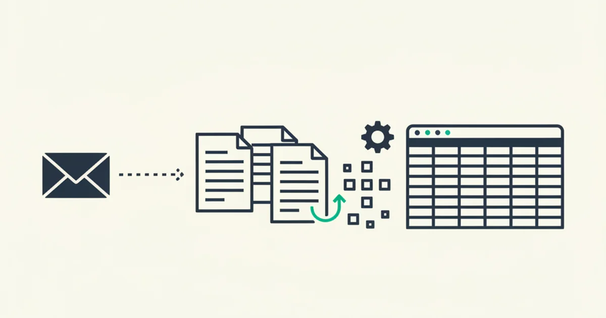 Email invoices being extracted and written as structured rows into a Google Sheets ledger
