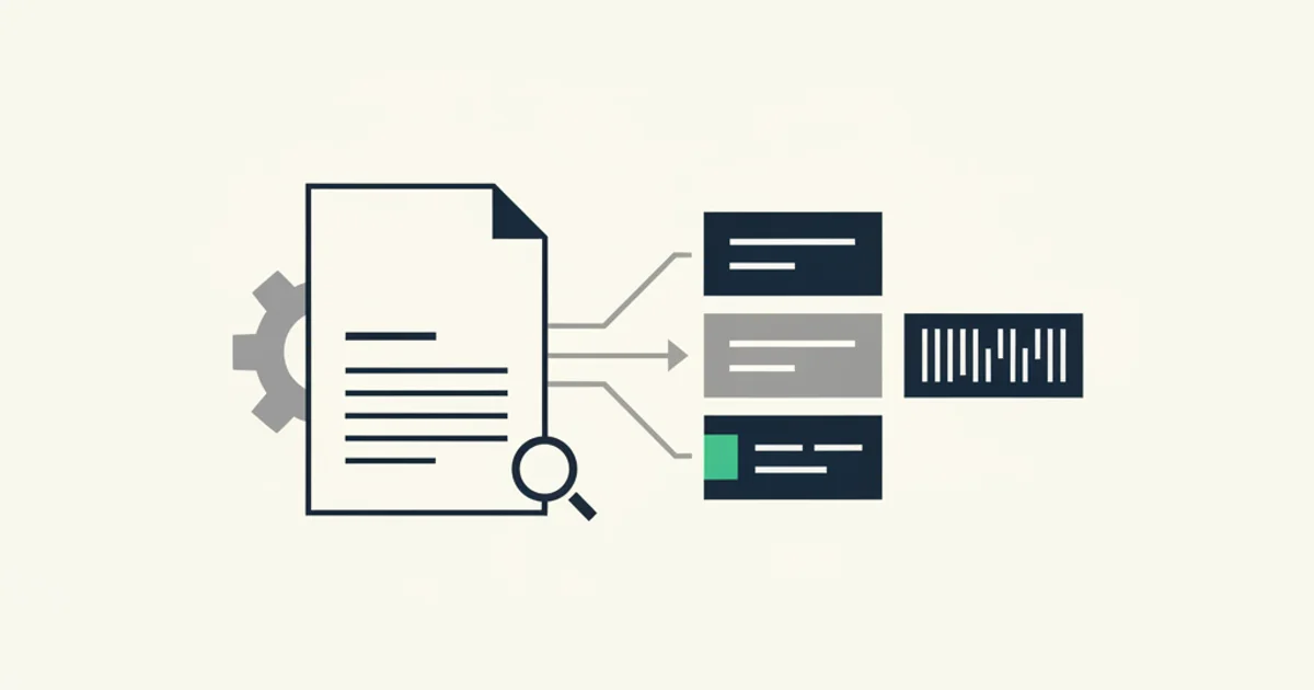 Scanned invoice page being converted into structured text fields by an OCR engine
